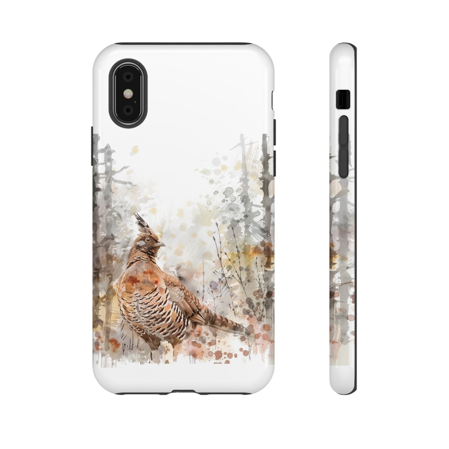 Patridge Ruffed Grouse Watercolor Style Phone Case