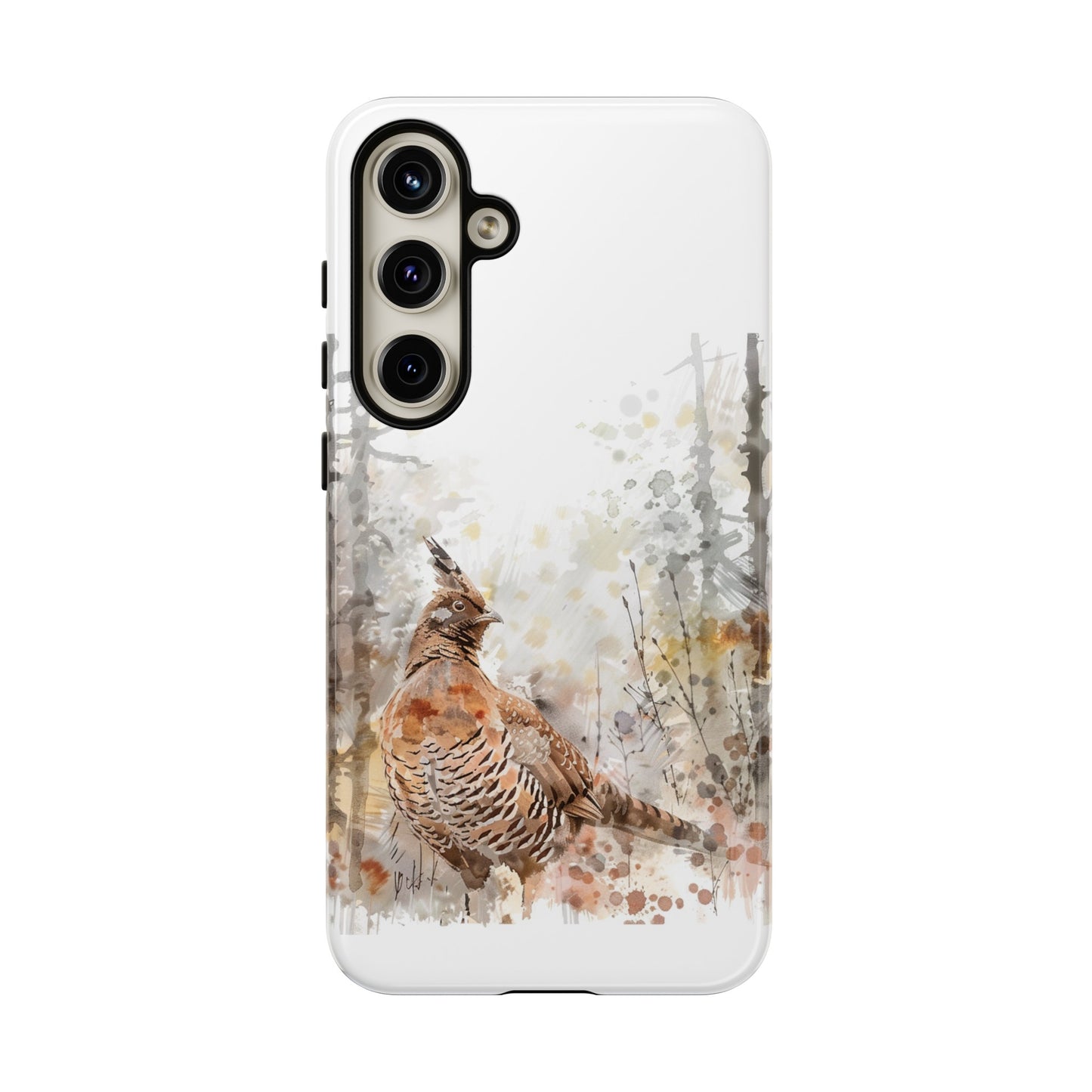 Patridge Ruffed Grouse Watercolor Style Phone Case