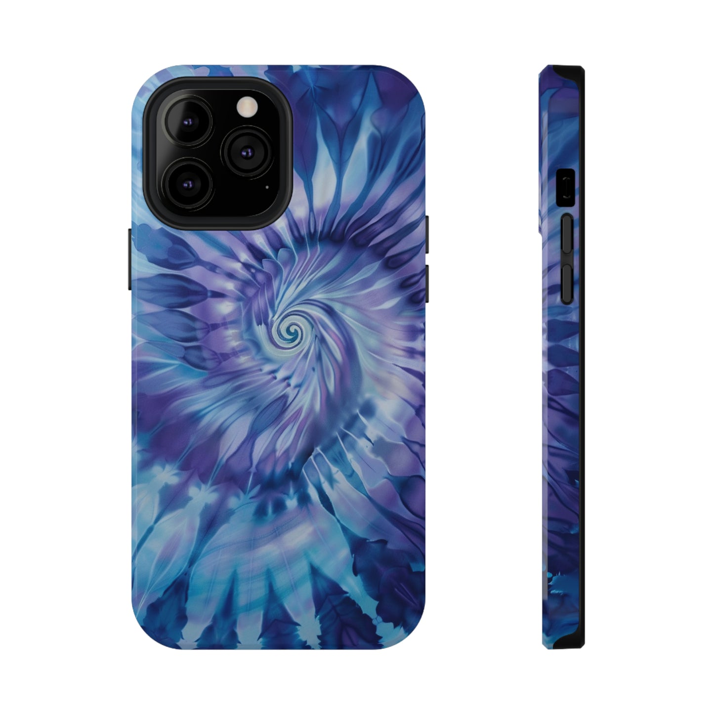 Navy Blue-Purple Tie Dye Impact Resistant Phone Case