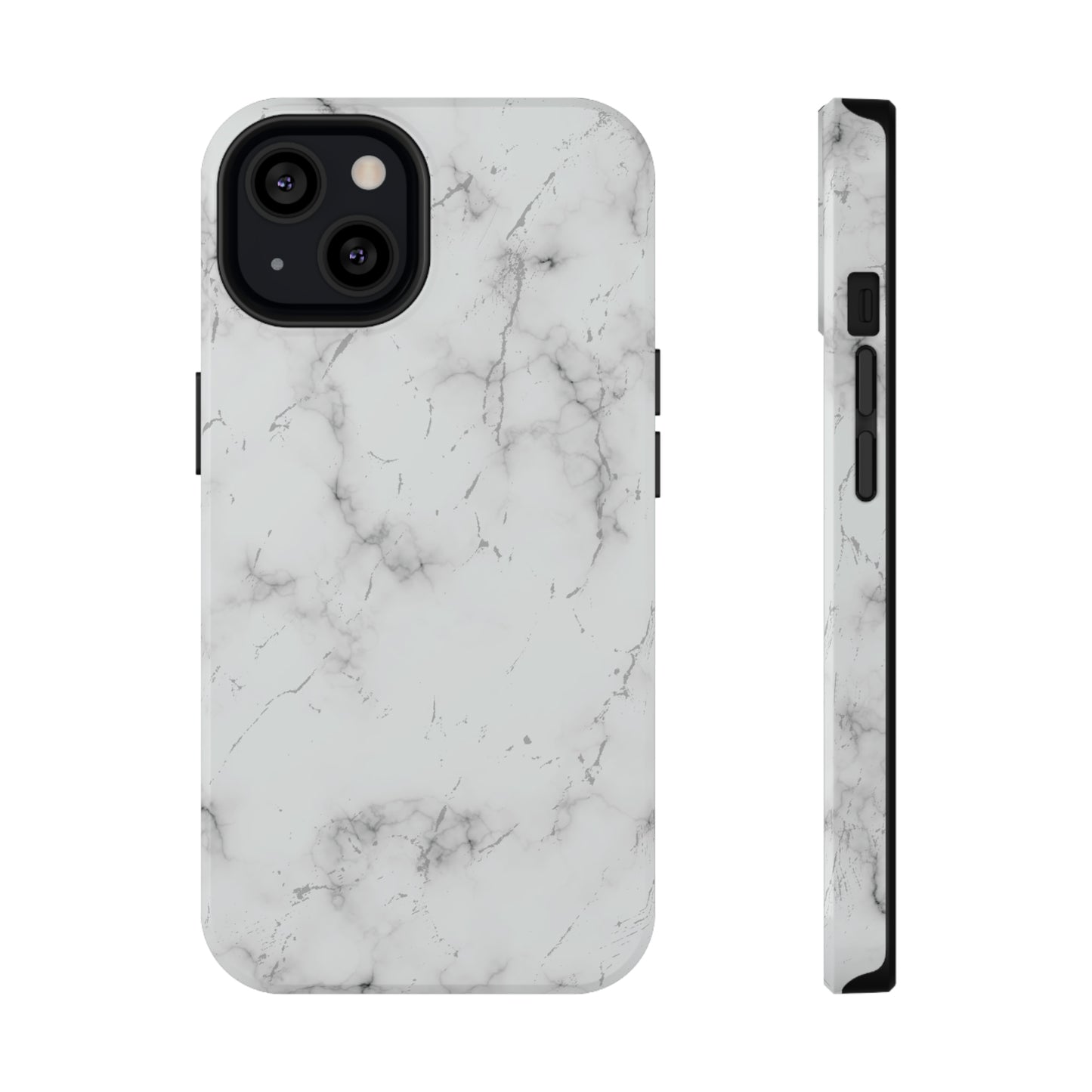 White and Black Glossy Impact Resistant Phone Case