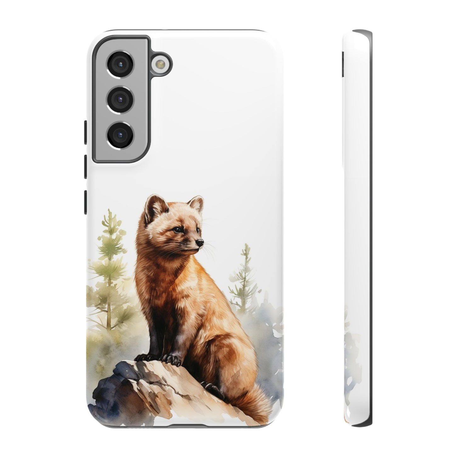 Pine Marten Watercolor Style Phone Case