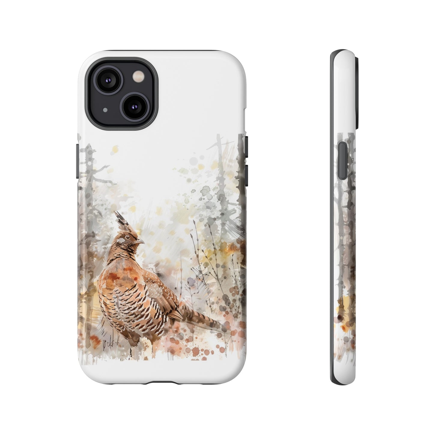 Patridge Ruffed Grouse Watercolor Style Phone Case