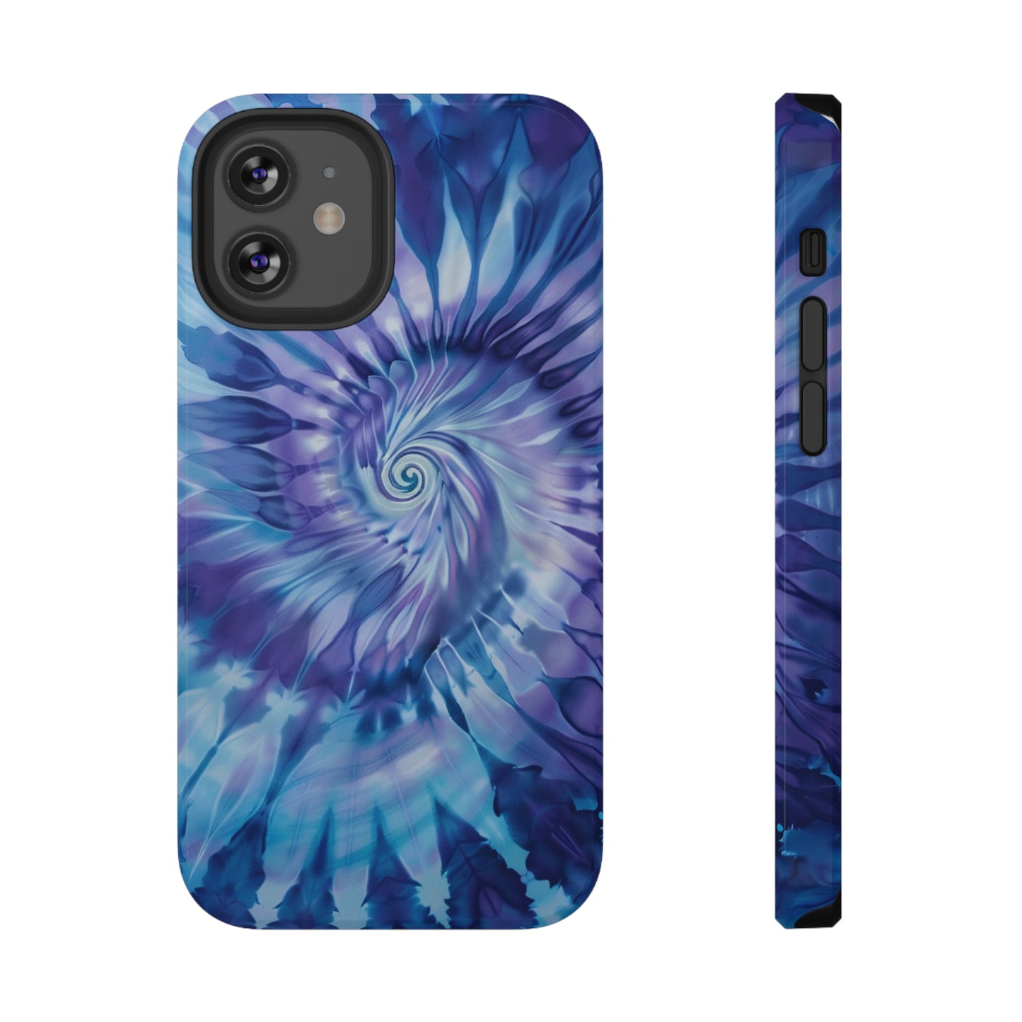 Navy Blue-Purple Tie Dye Impact Resistant Phone Case