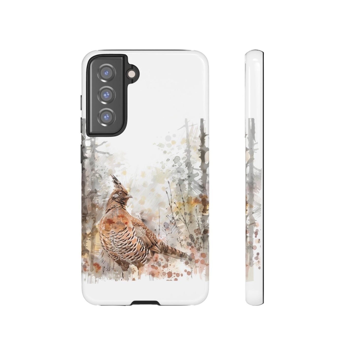 Patridge Ruffed Grouse Watercolor Style Phone Case