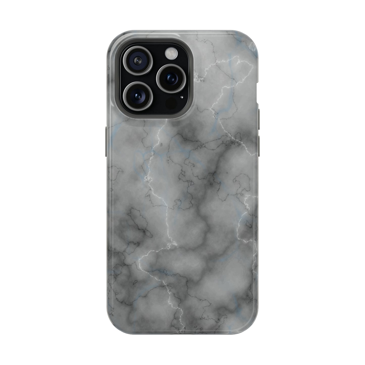 Gray Marble Glossy Impact Resistant Phone Case