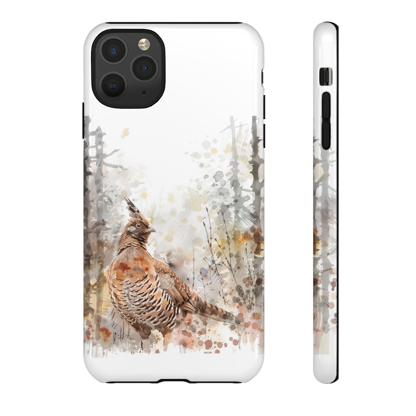 Patridge Ruffed Grouse Watercolor Style Phone Case