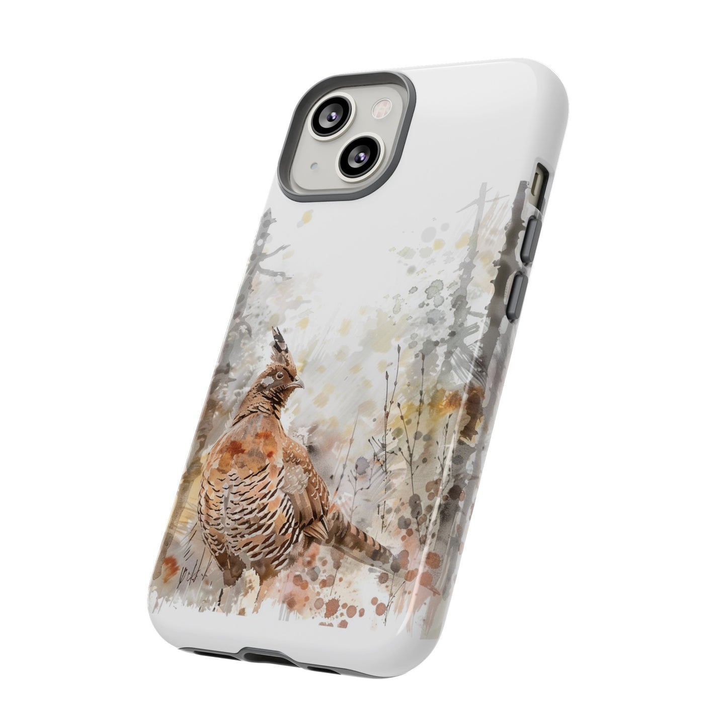 Patridge Ruffed Grouse Watercolor Style Phone Case