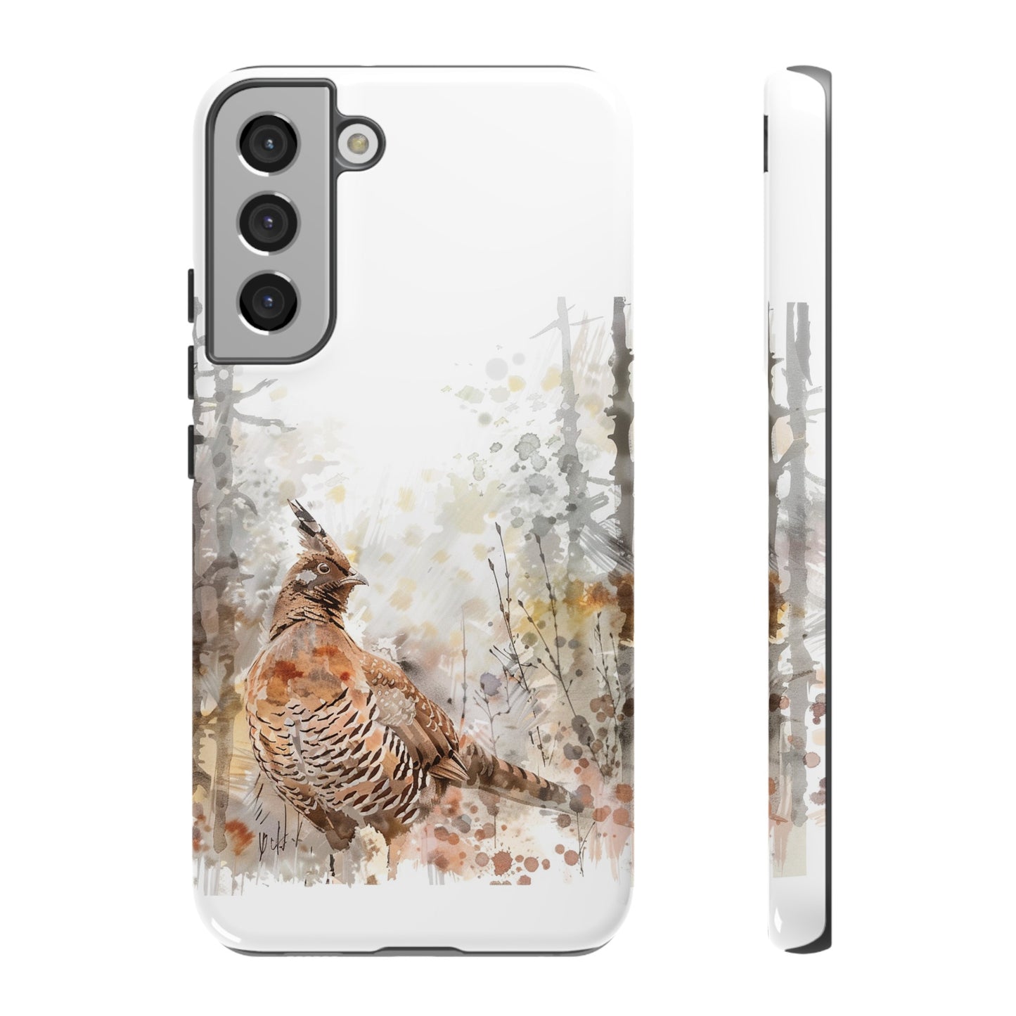 Patridge Ruffed Grouse Watercolor Style Phone Case