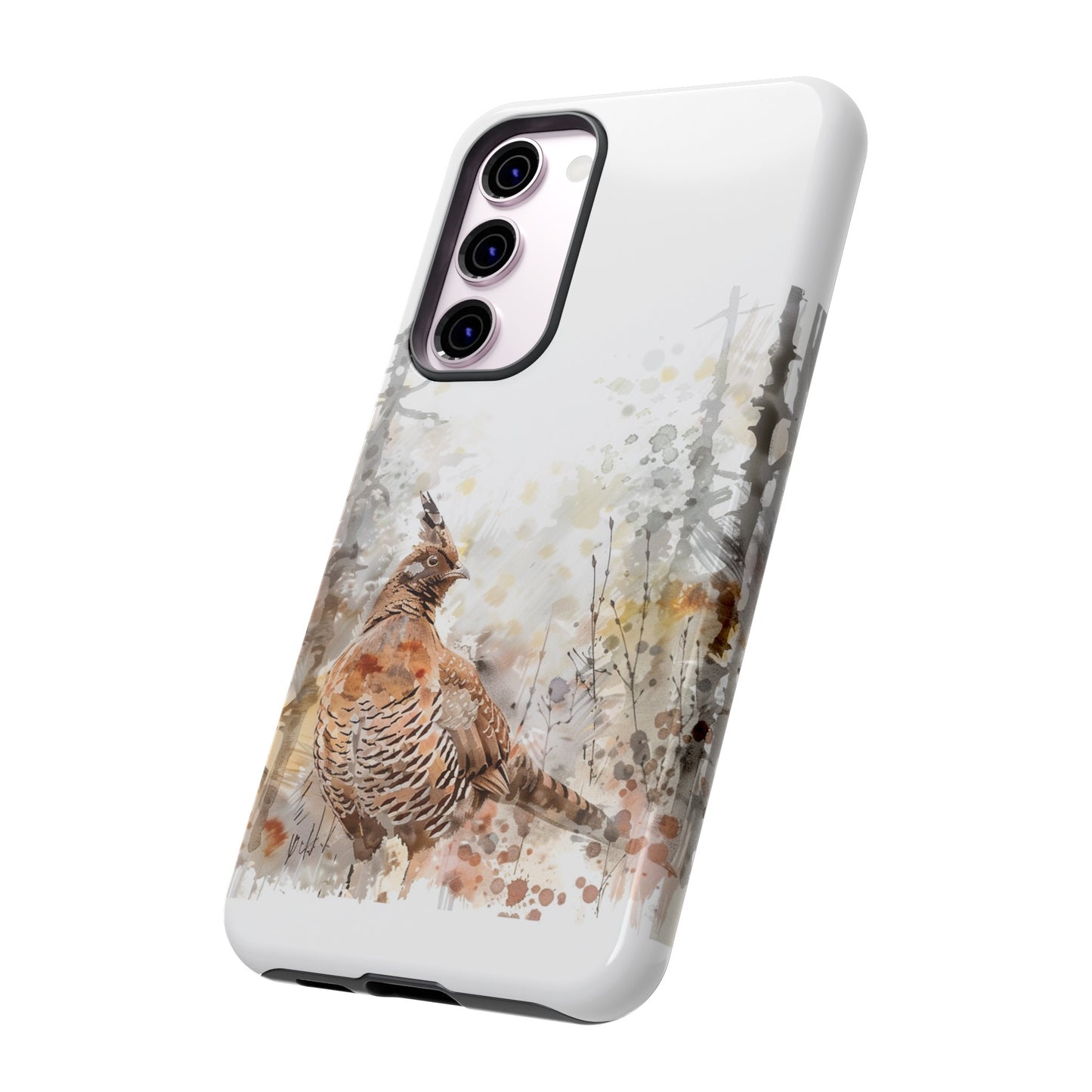 Patridge Ruffed Grouse Watercolor Style Phone Case