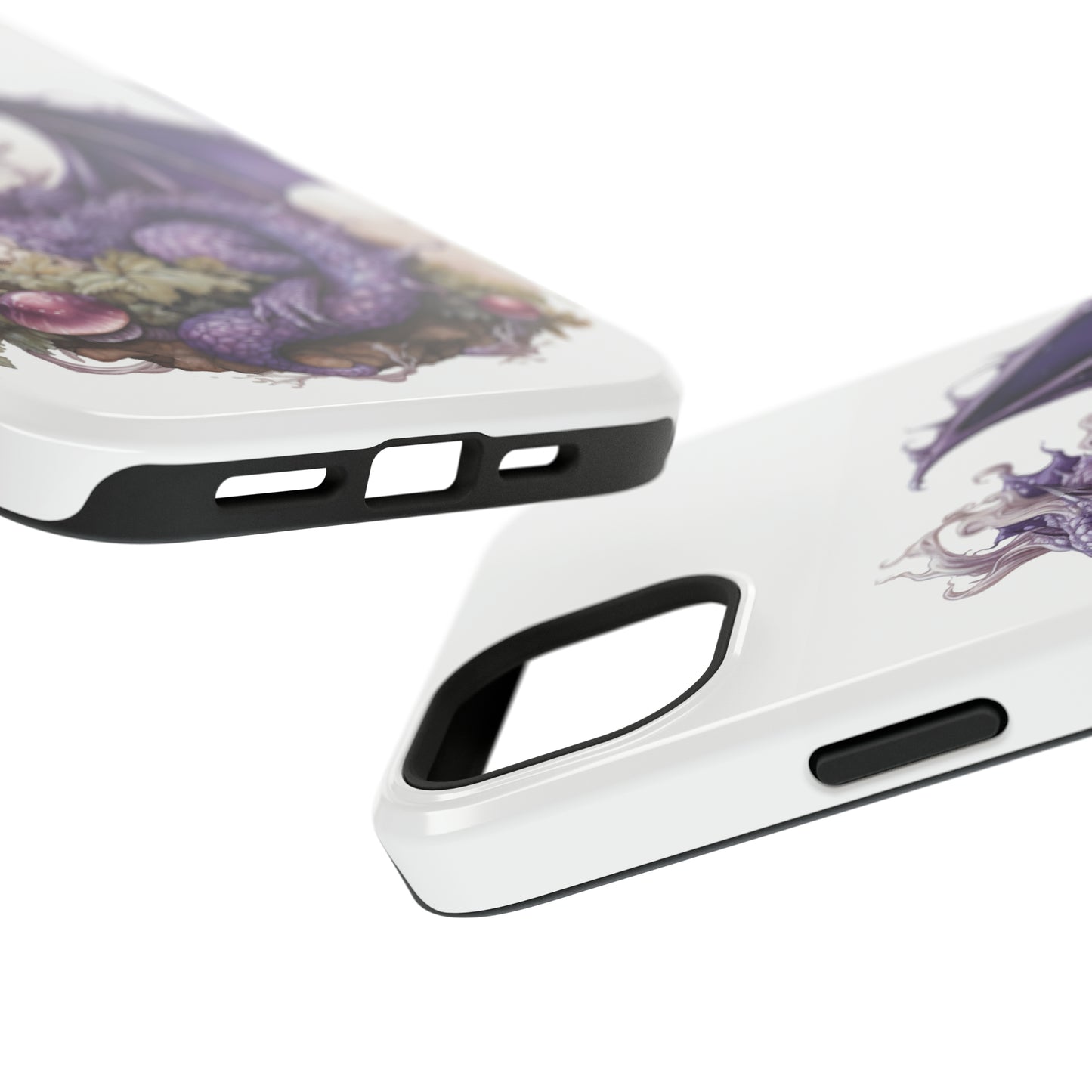 Purple Dragon and Mushrooms Glossy Impact Resistant Phone Case