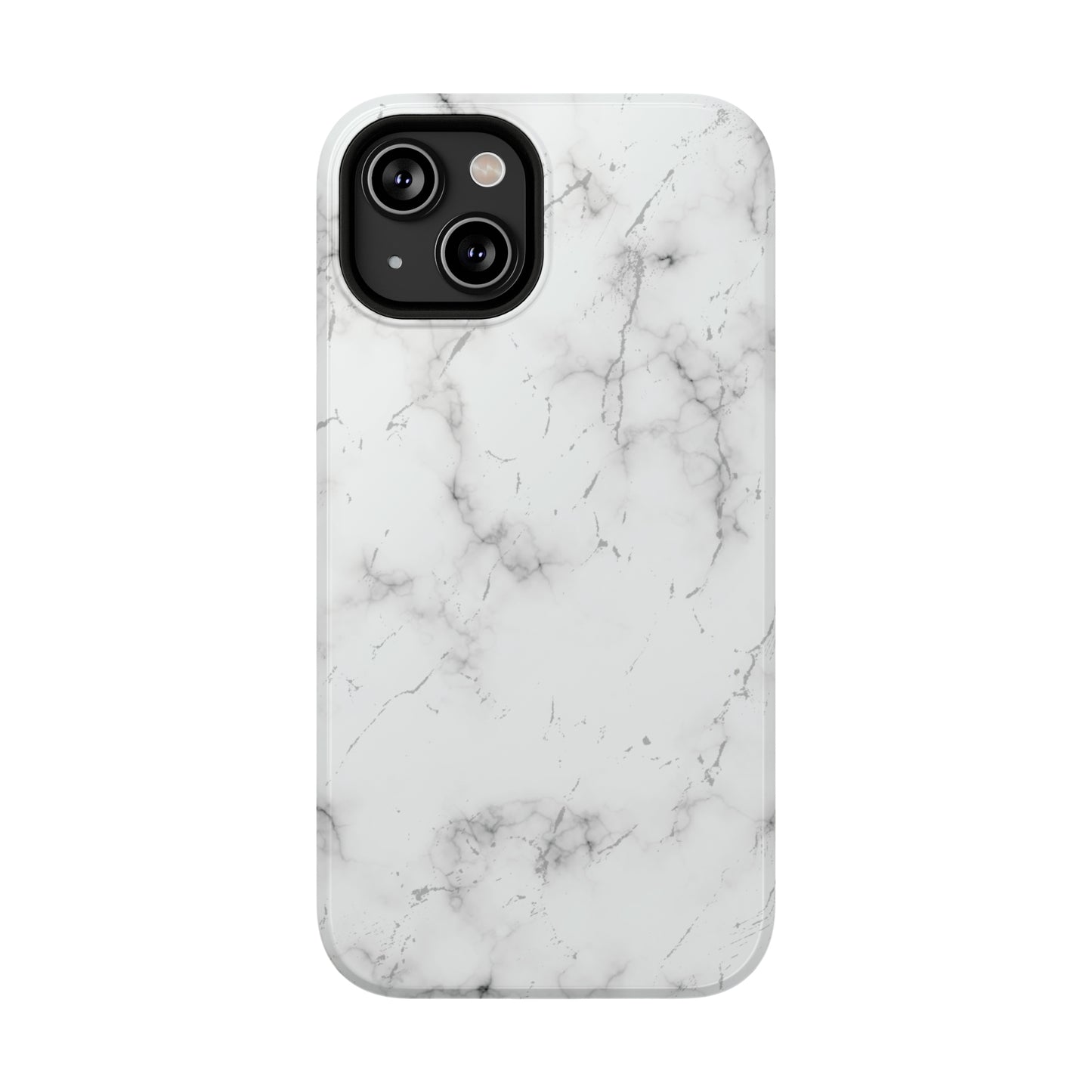 White and Black Glossy Impact Resistant Phone Case