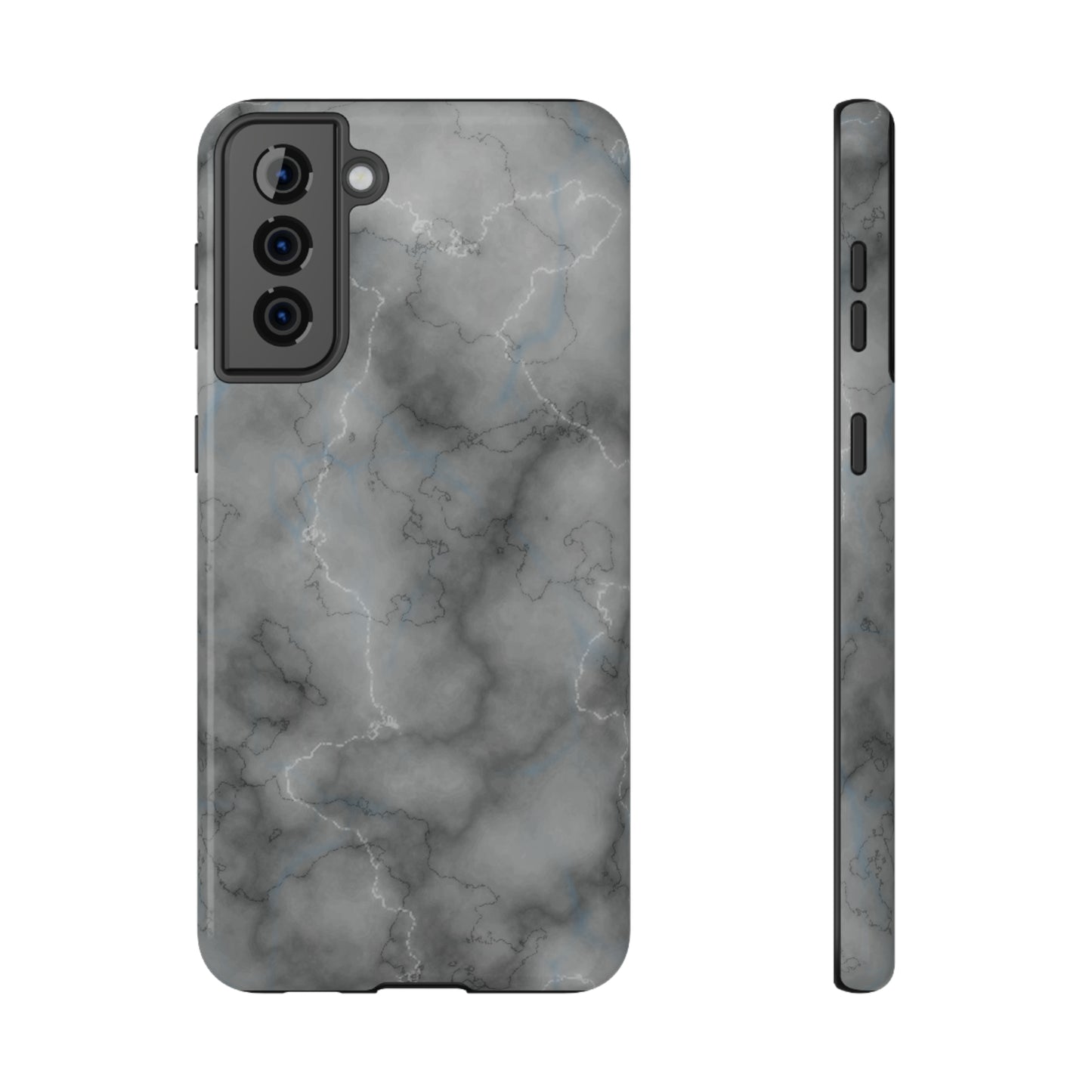 Gray Marble Glossy Impact Resistant Phone Case