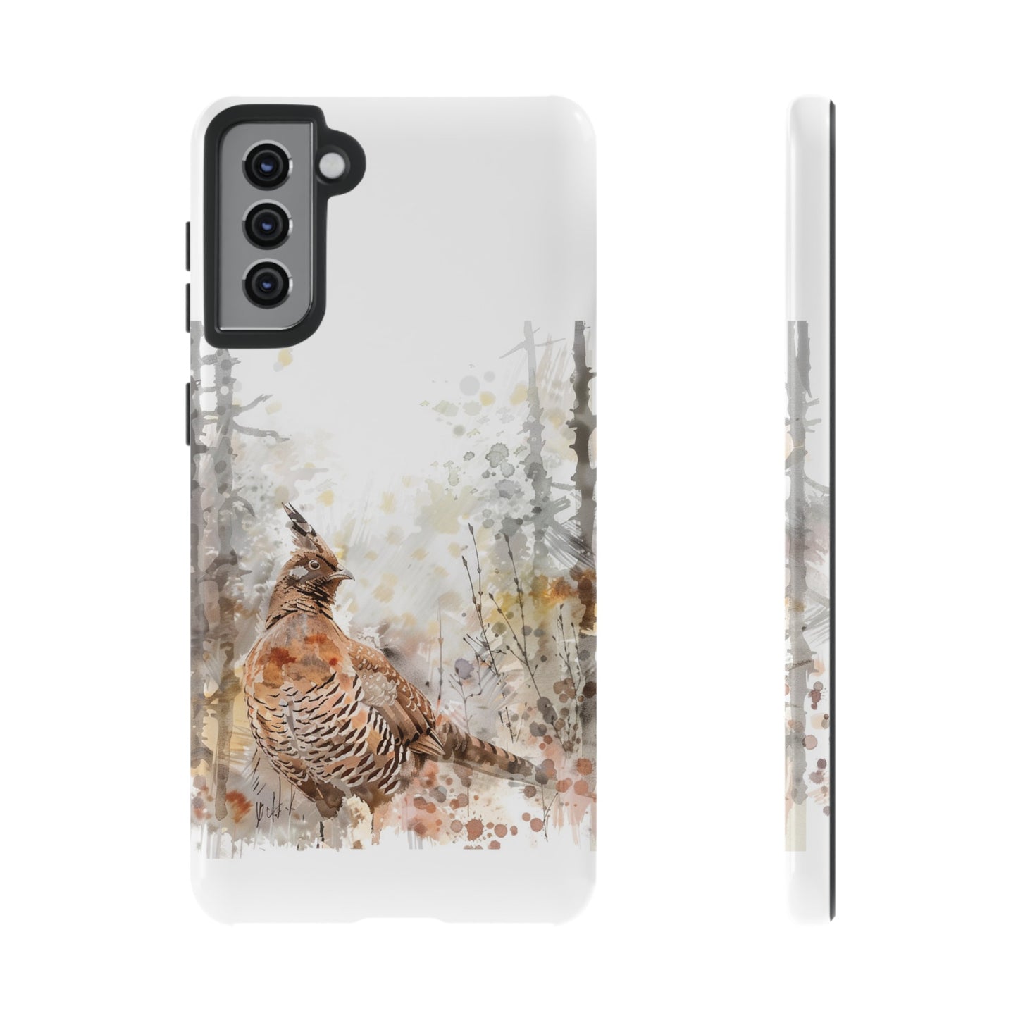 Patridge Ruffed Grouse Watercolor Style Phone Case