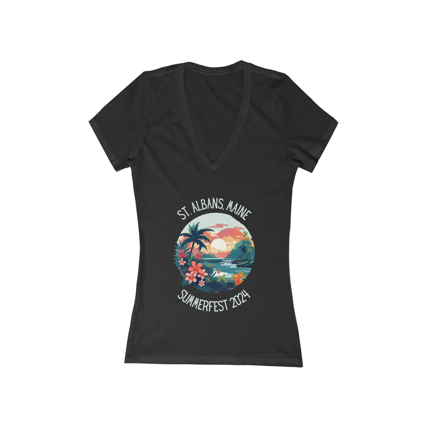 St. Albans Summerfest 2024 Women's Deep V-Neck Tee