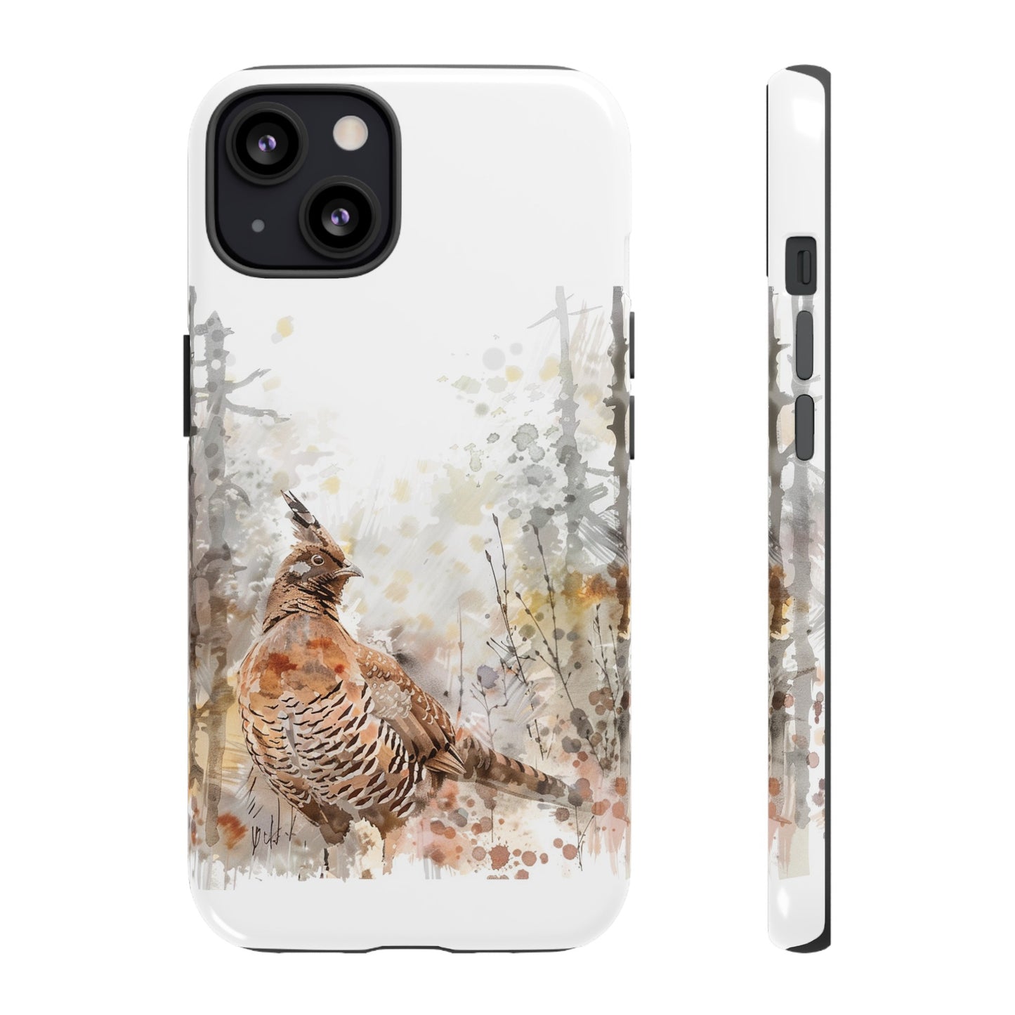 Patridge Ruffed Grouse Watercolor Style Phone Case