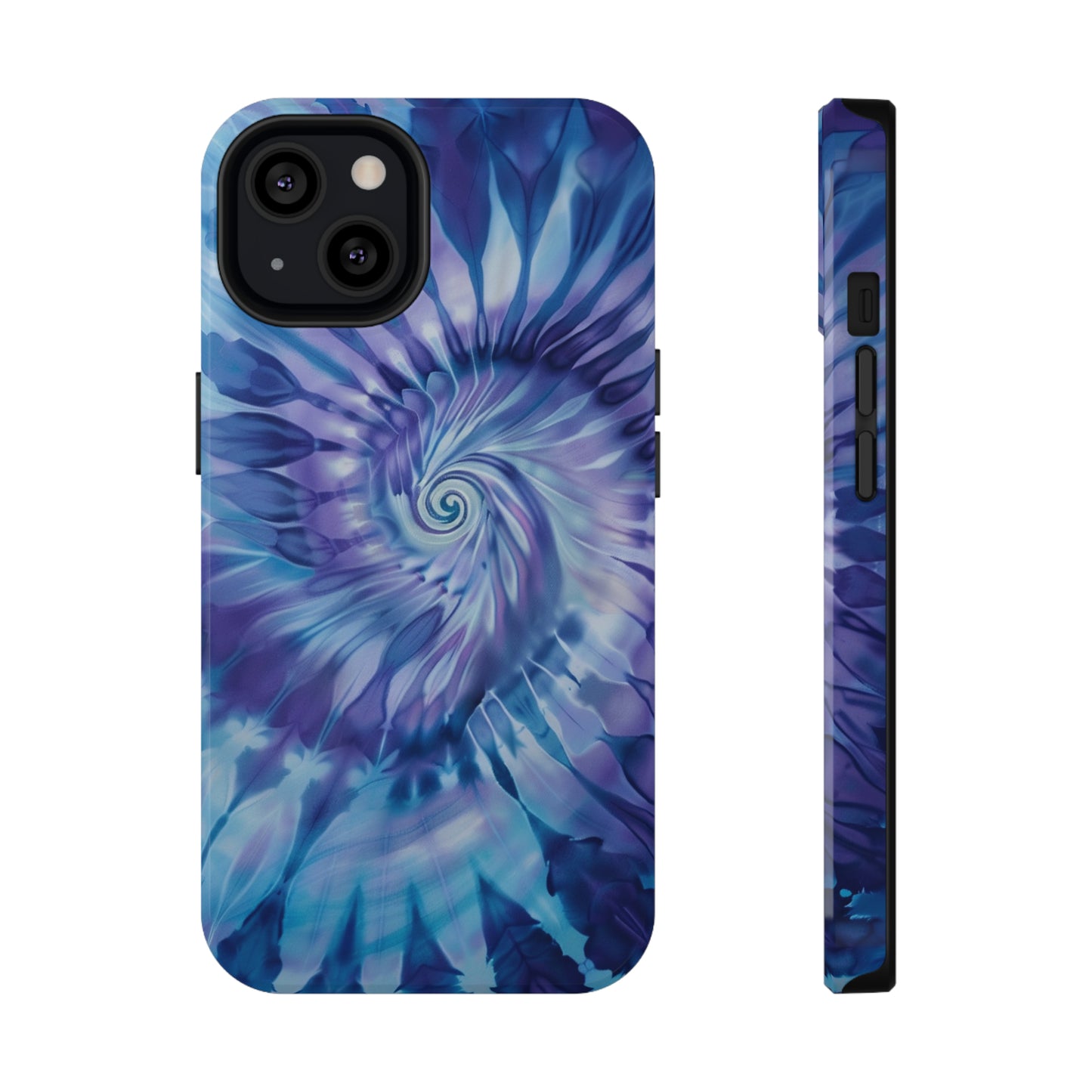 Navy Blue-Purple Tie Dye Impact Resistant Phone Case