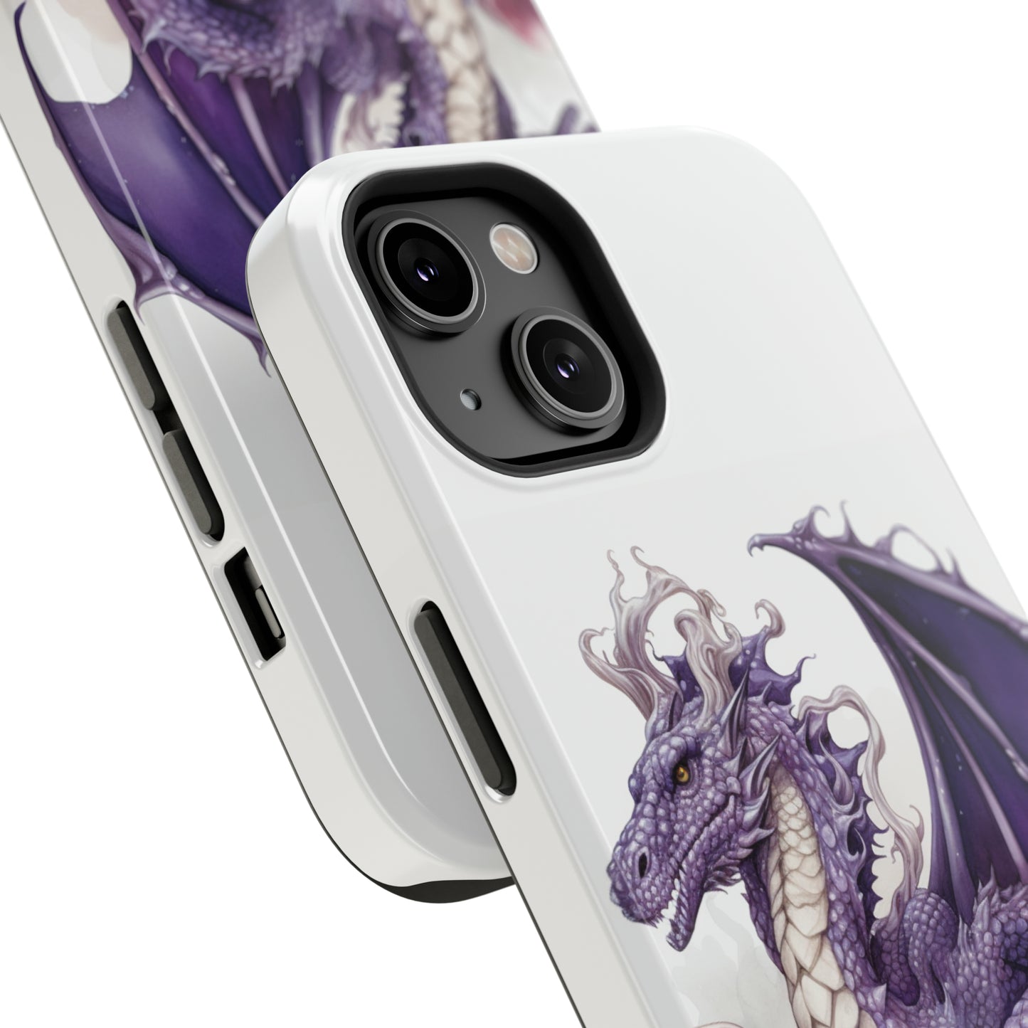 Purple Dragon and Mushrooms Glossy Impact Resistant Phone Case