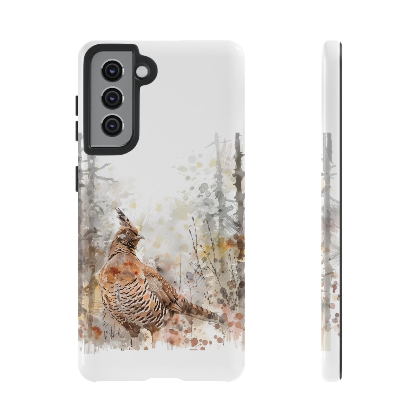 Patridge Ruffed Grouse Watercolor Style Phone Case