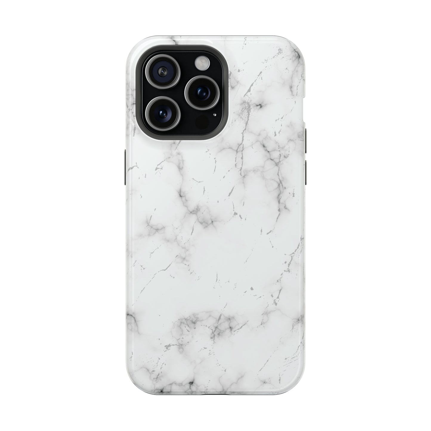 White and Black Glossy Impact Resistant Phone Case