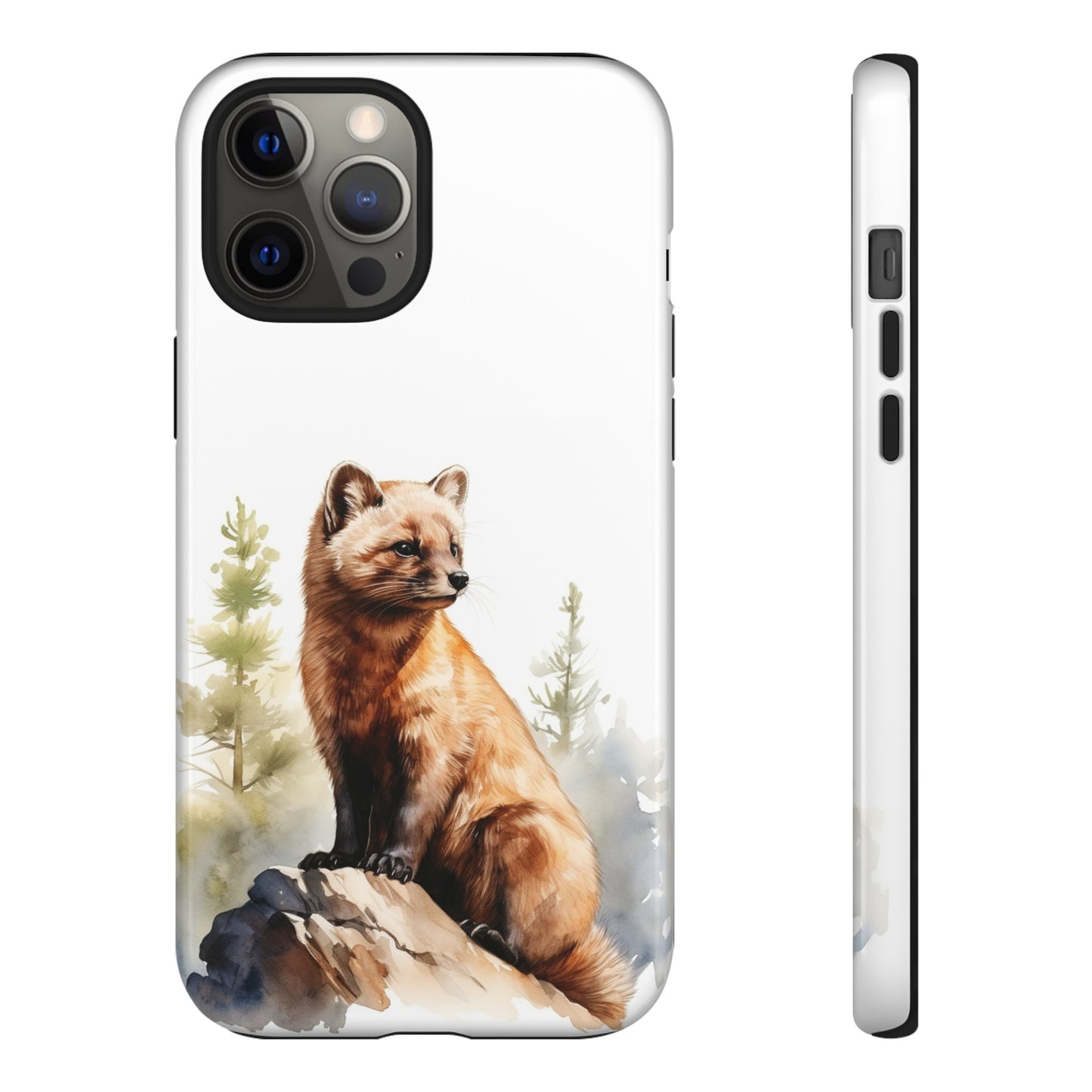 Pine Marten Watercolor Style Phone Case