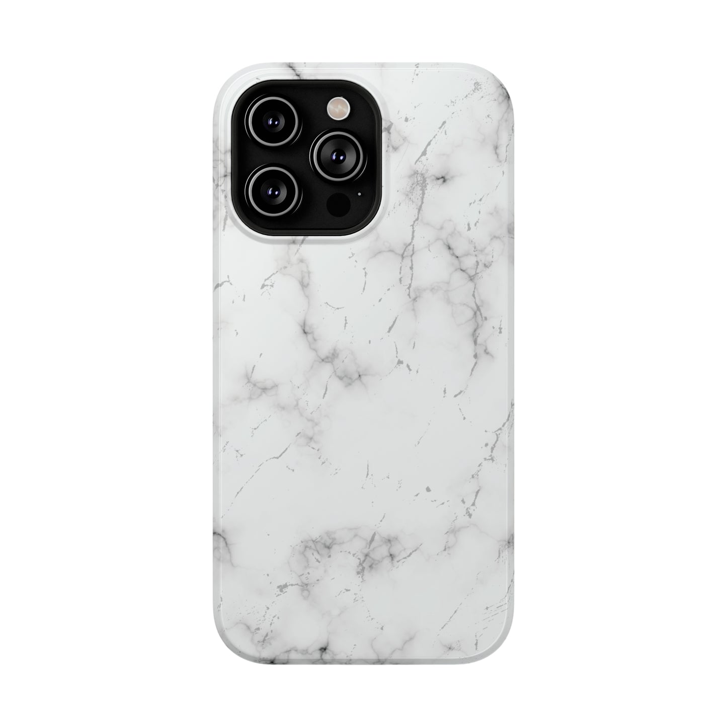 White and Black Glossy Impact Resistant Phone Case