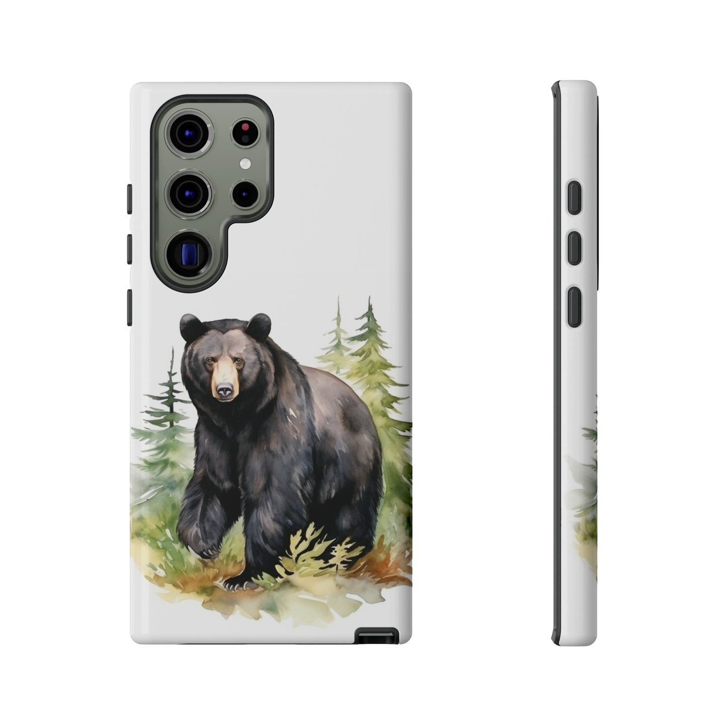 Black Bear Watercolor Style Phone Case