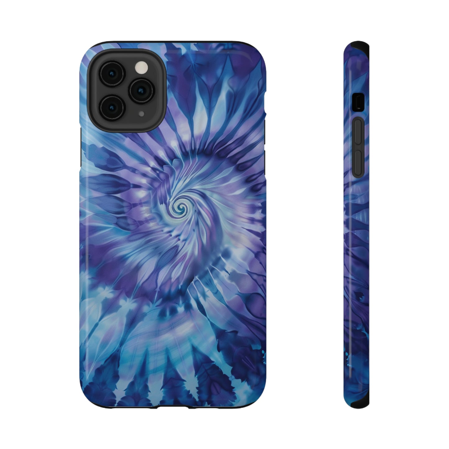 Navy Blue-Purple Tie Dye Impact Resistant Phone Case