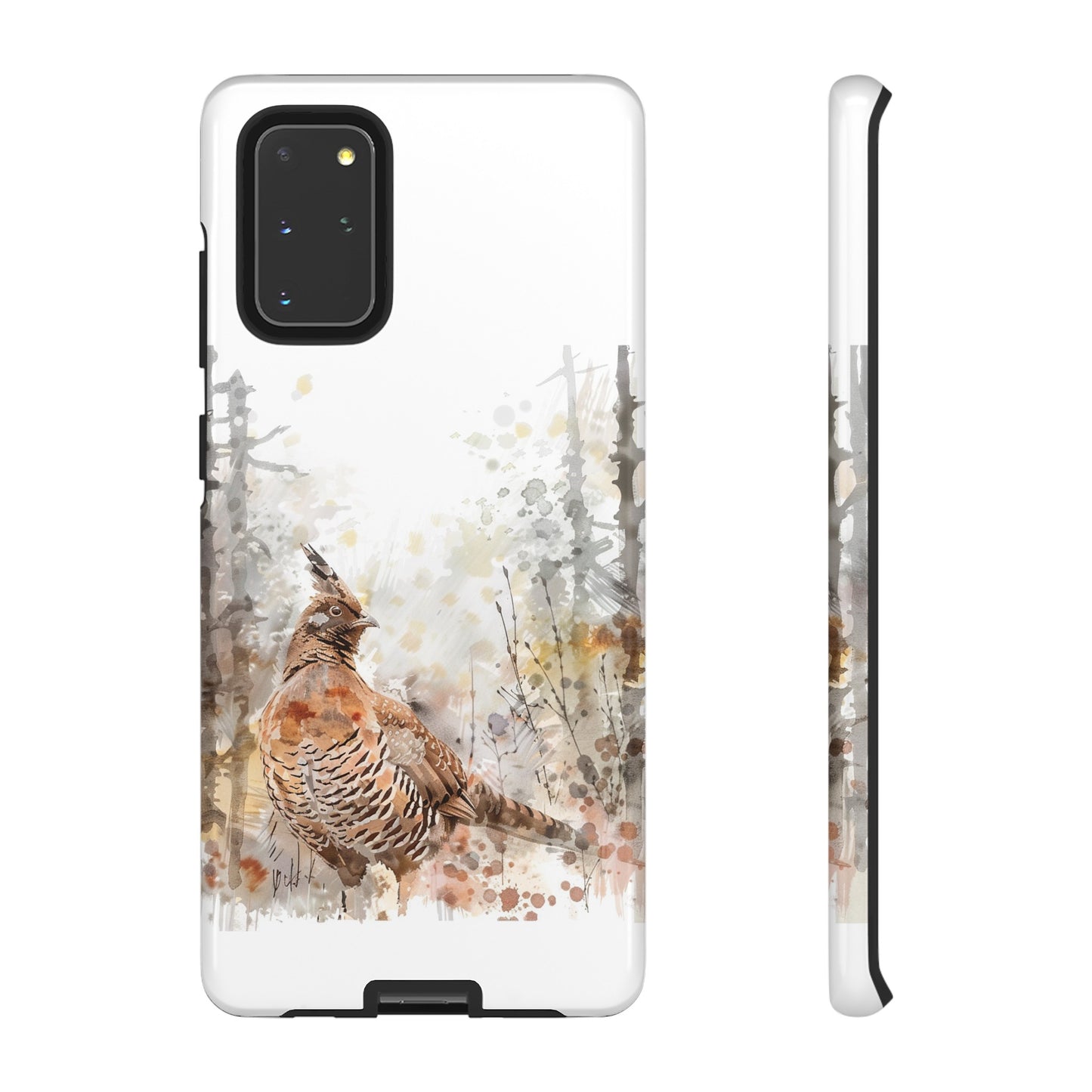 Patridge Ruffed Grouse Watercolor Style Phone Case