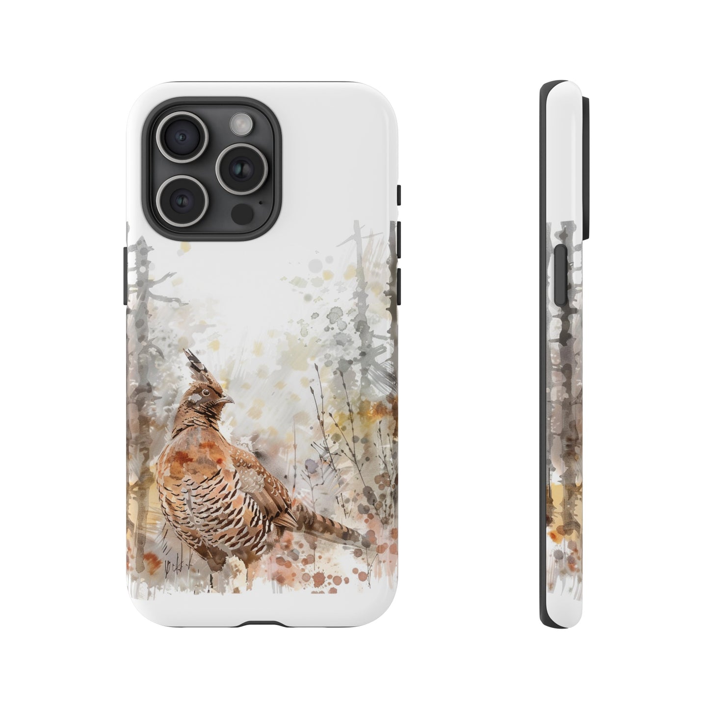 Patridge Ruffed Grouse Watercolor Style Phone Case