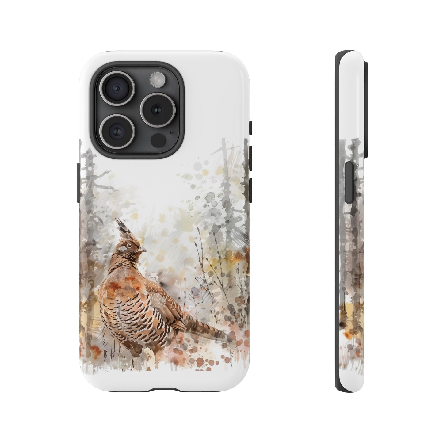 Patridge Ruffed Grouse Watercolor Style Phone Case